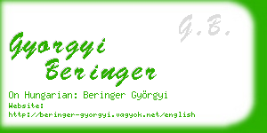 gyorgyi beringer business card